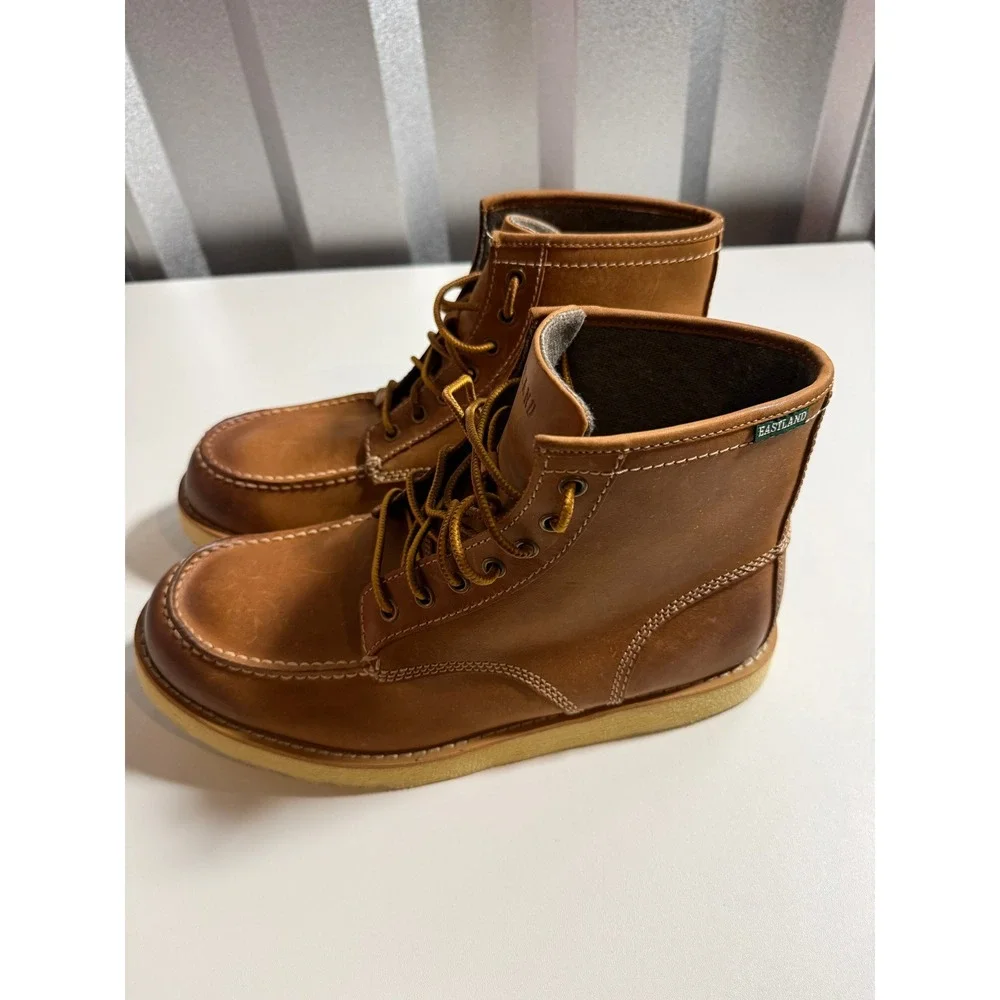 Eastland Loomis Men's‎ Brown Leather Lace Up Moc Toe Work Boots Size 11.5